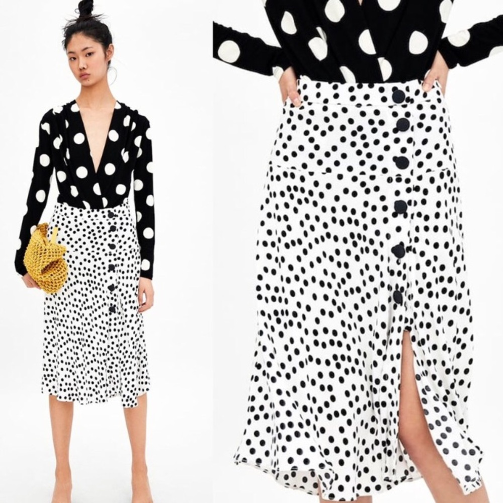 Zara polka dot skirt